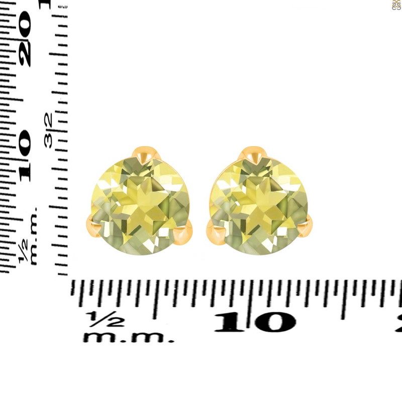 Lemon Quartz Stud Earring LEM-RDE-1570.