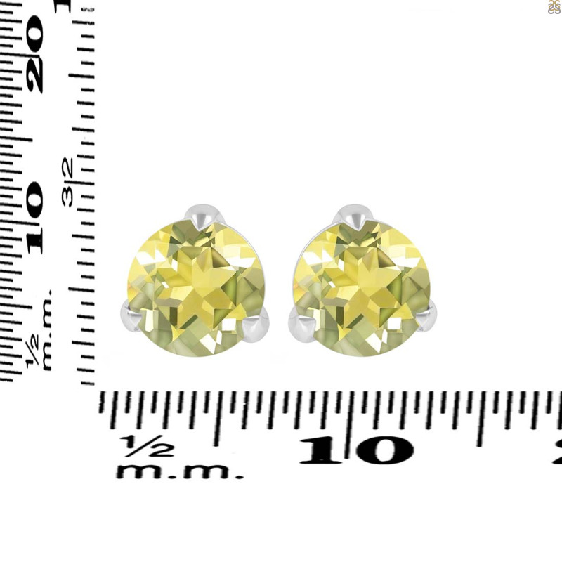 Lemon Quartz Stud Earring LEM-RDE-1570.