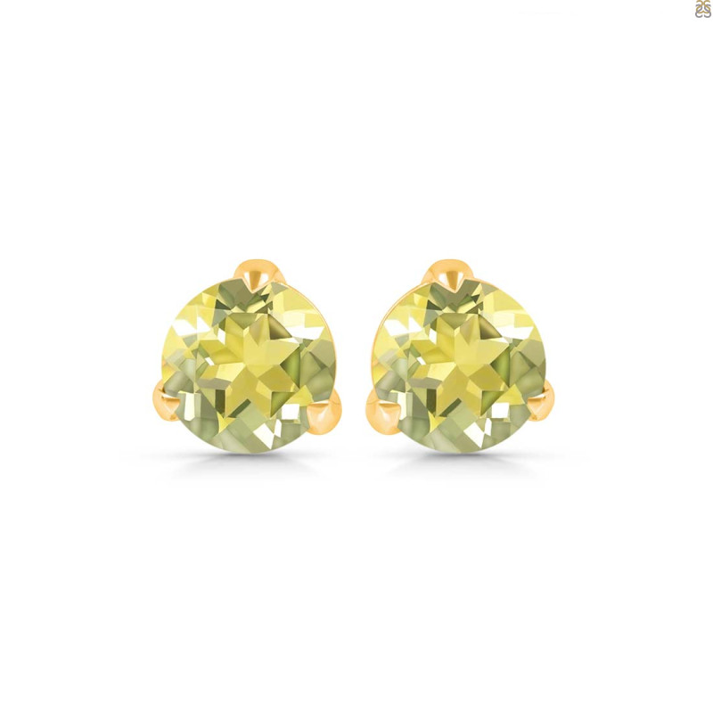 Lemon Quartz Stud Earring LEM-RDE-1570.