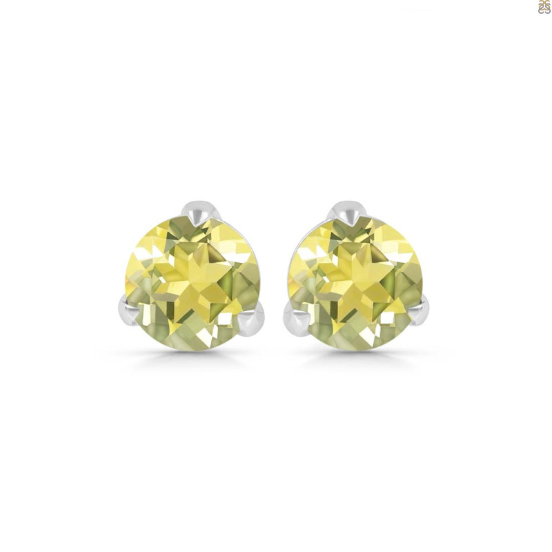 Lemon Quartz Stud Earring LEM-RDE-1570.