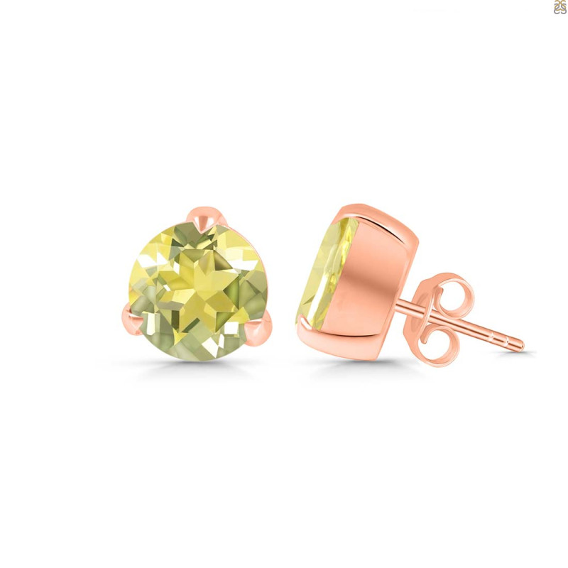 Lemon Quartz Stud Earring LEM-RDE-1570.