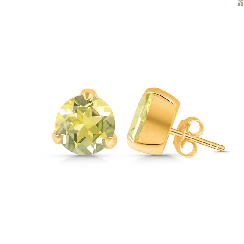 Lemon Quartz Stud Earring LEM-RDE-1570.