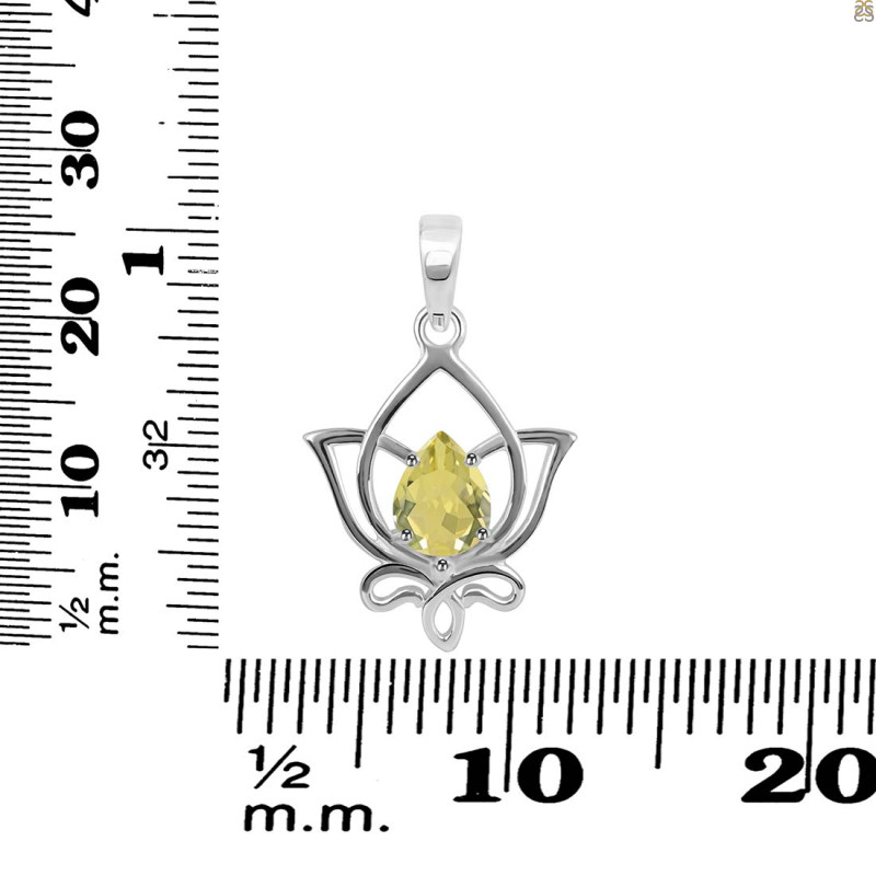 Lemon Quartz Lotus Pendant LEM-RDEP-877.