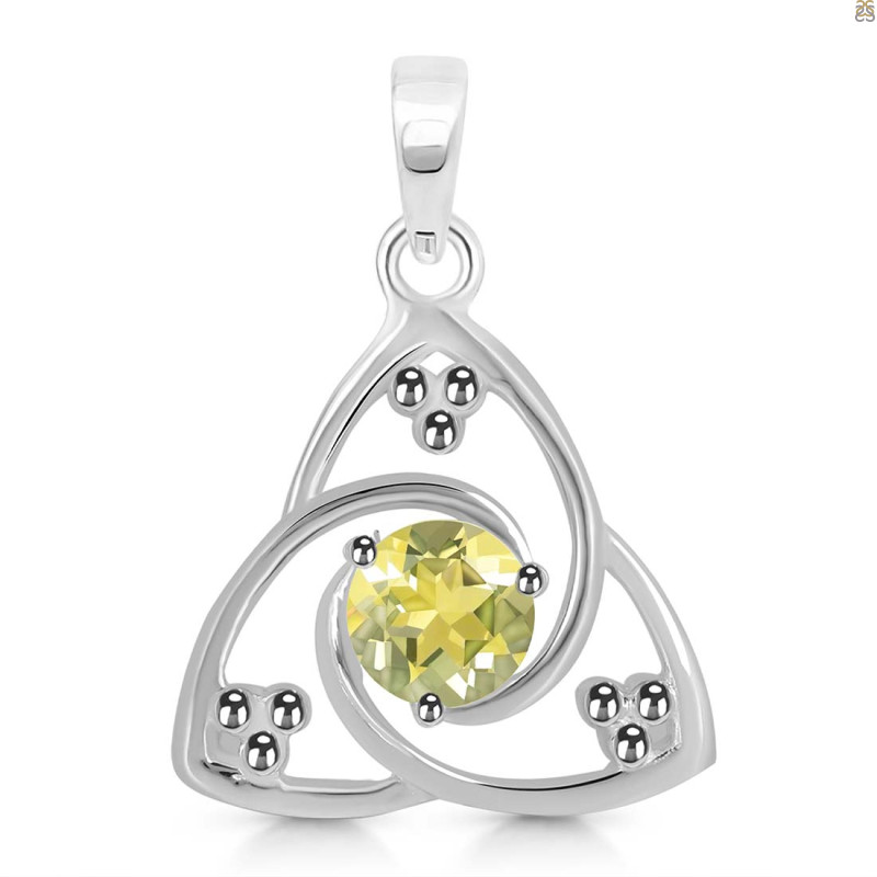 Lemon Quartz Triangle Pendant LEM-RDEP-878.