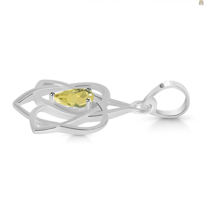 Lemon Quartz Triquetra Heart Knot Pendant LEM-RDEP-880.