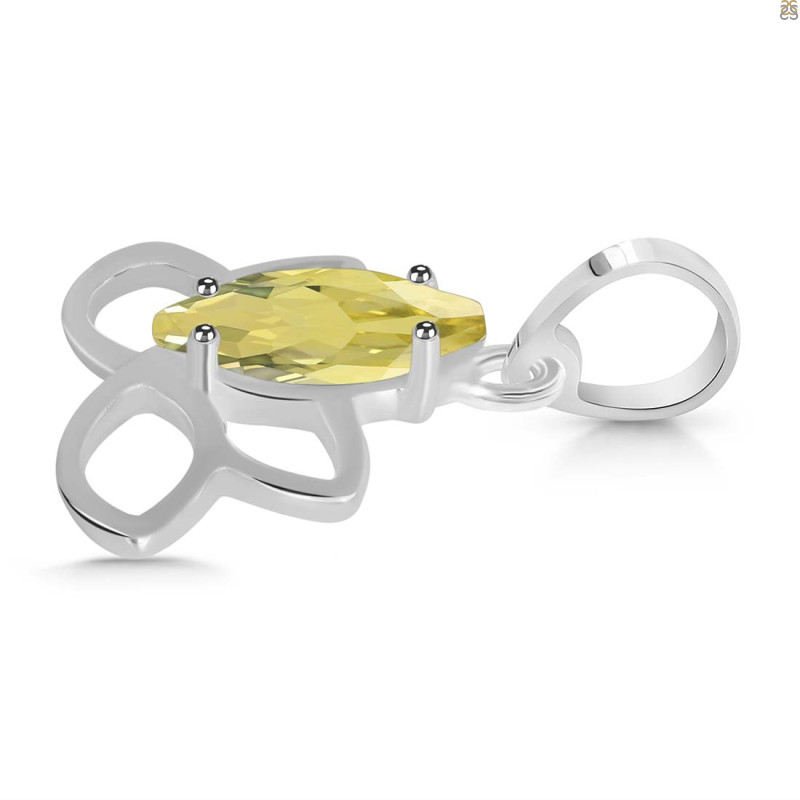 Lemon Quartz Butterfly Pendant LEM-RDEP-883.