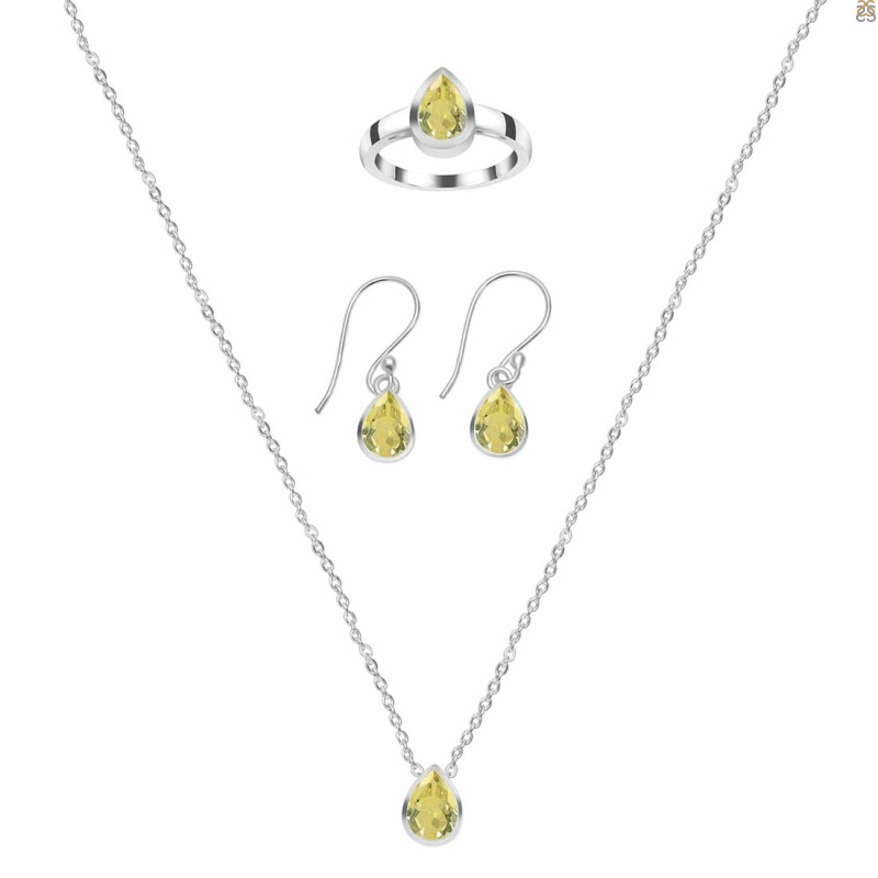  Lemon Quartz Jewelry Set