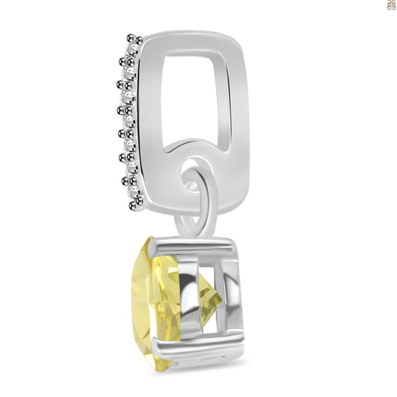 Lemon Quartz & White Topaz Pendant