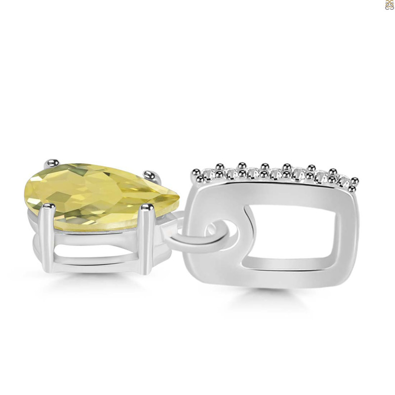 Lemon Quartz & White Topaz Pendant