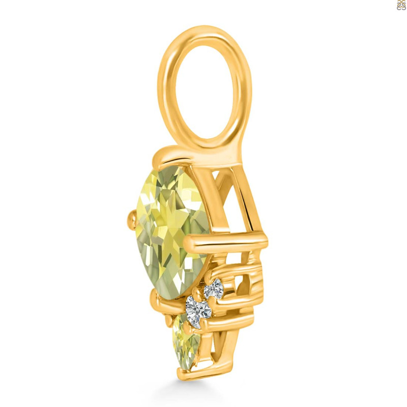 Lemon Quartz & White Topaz Pendant LEM-RDP-729.
