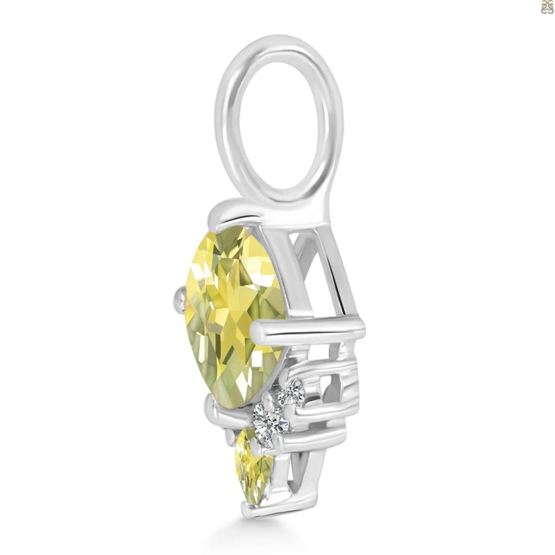 Lemon Quartz & White Topaz Pendant