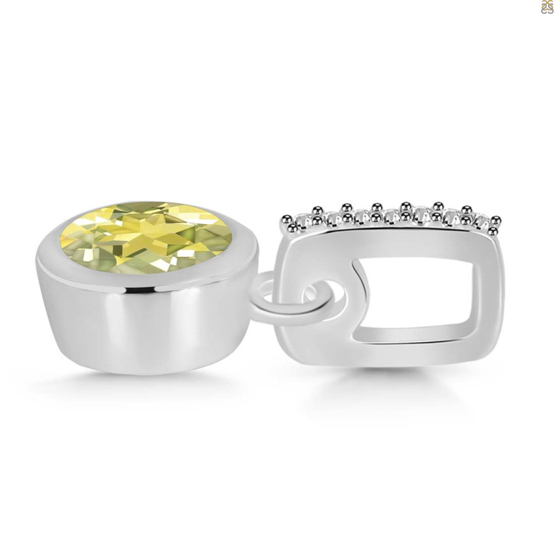 Lemon Quartz & White Topaz Pendant