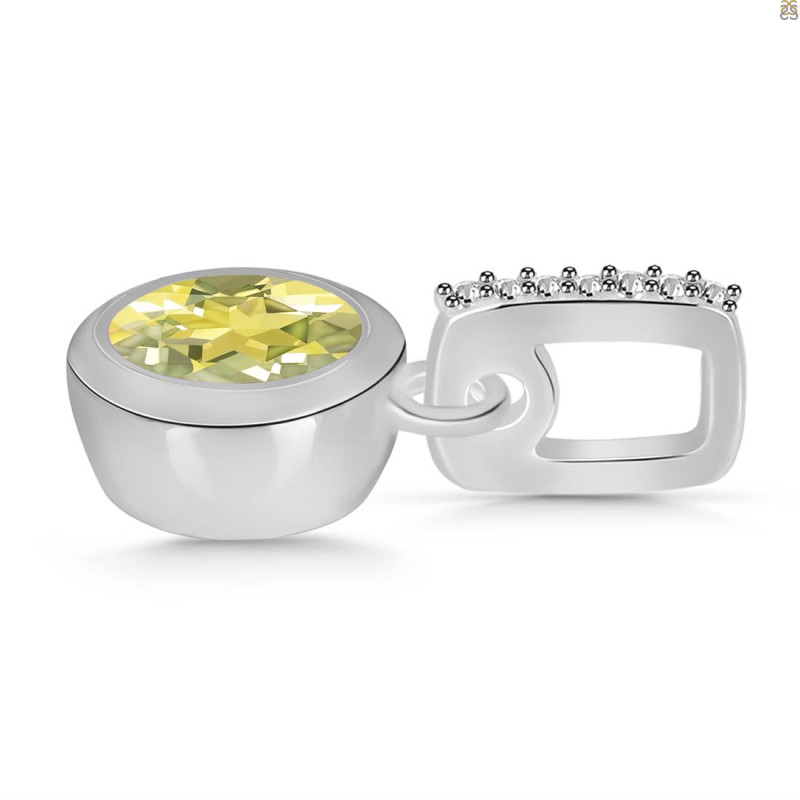 Lemon Quartz & White Topaz Pendant
