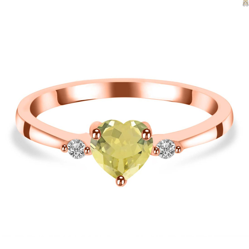 Lemon Quartz & White Topaz Ring LEM-RR-425.