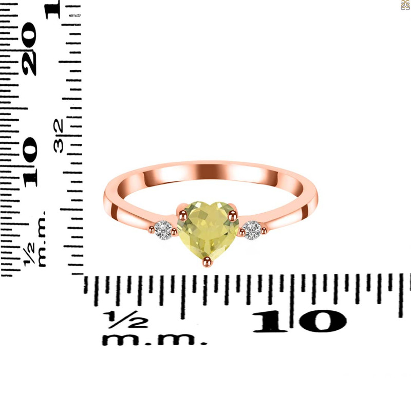 Lemon Quartz & White Topaz Ring LEM-RR-425.