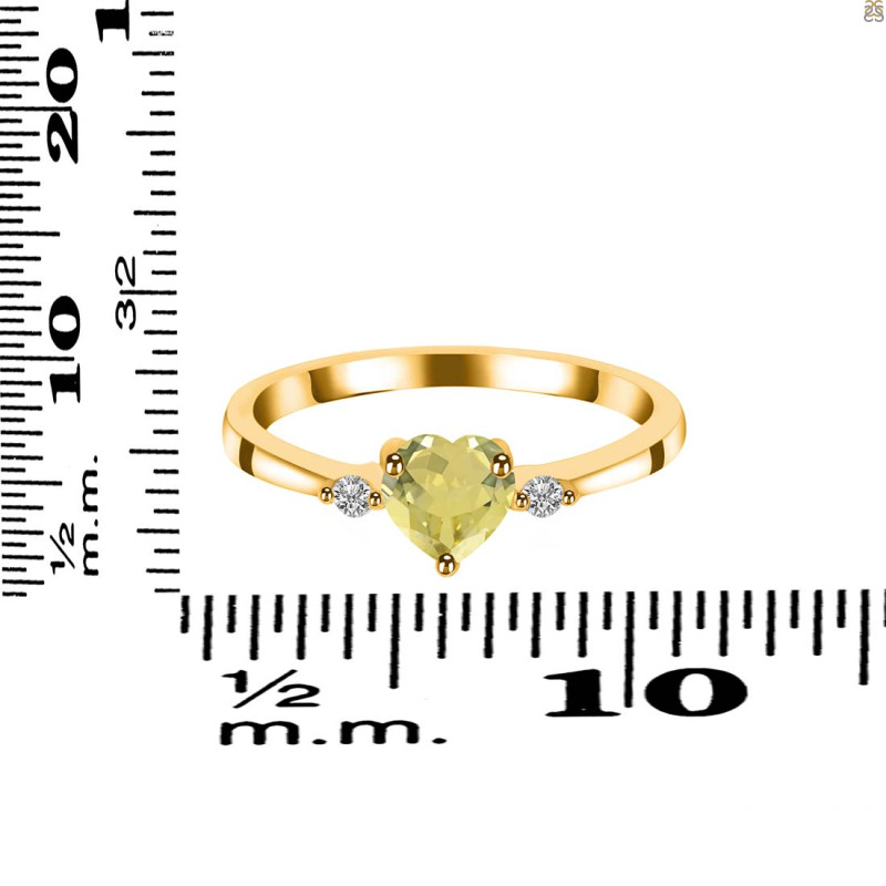Lemon Quartz & White Topaz Ring LEM-RR-425.