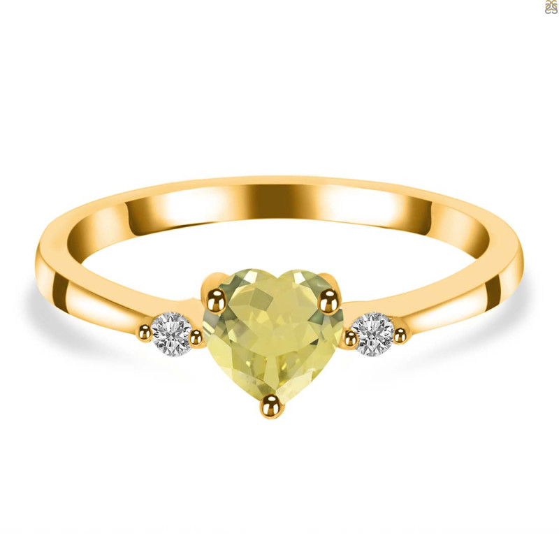 Lemon Quartz & White Topaz Ring LEM-RR-425.