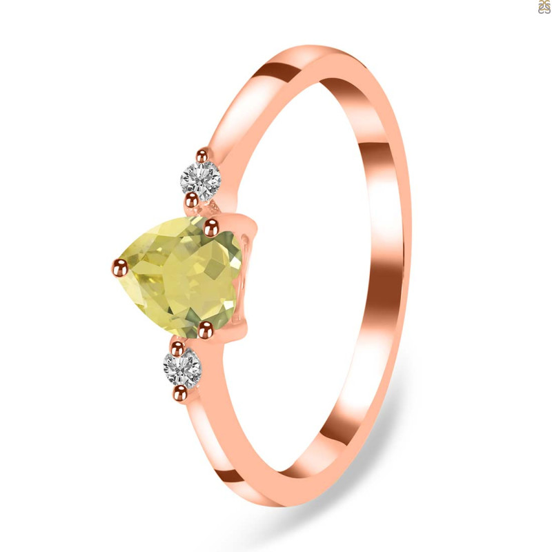 Lemon Quartz & White Topaz Ring LEM-RR-425.