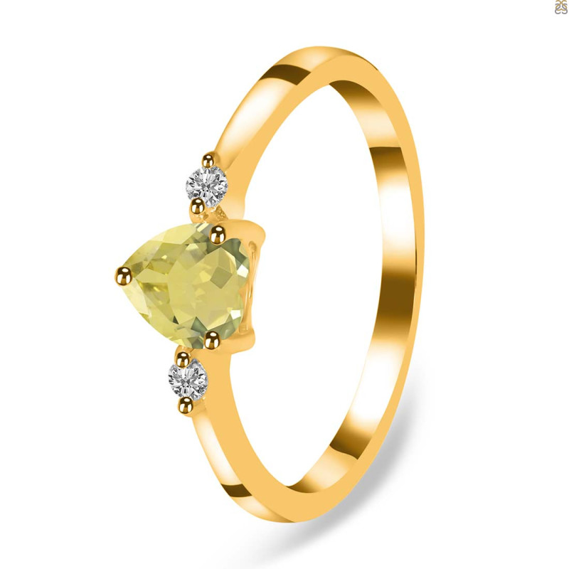 Lemon Quartz & White Topaz Ring LEM-RR-425.