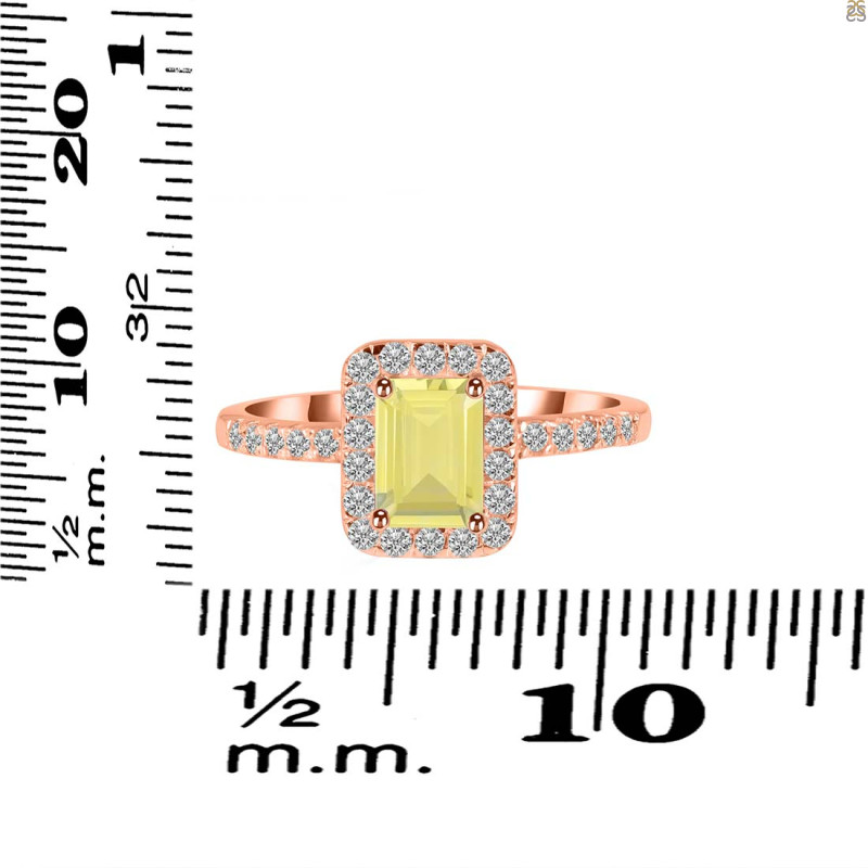 Lemon Quartz & White Topaz Ring LEM-RR-432.