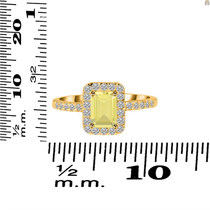 Lemon Quartz & White Topaz Ring LEM-RR-432.