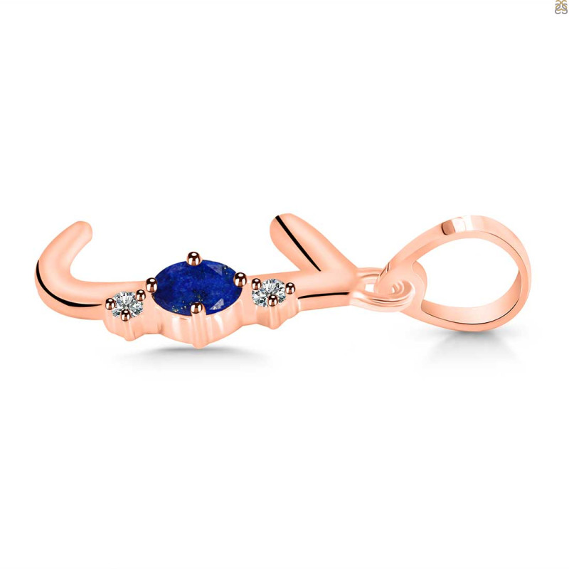 Lapis & White Topaz Alphabet J Pendant LLP-RDA-10.