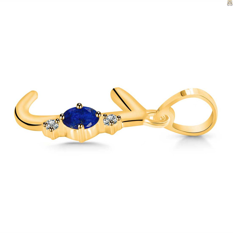 Lapis & White Topaz Alphabet J Pendant LLP-RDA-10.
