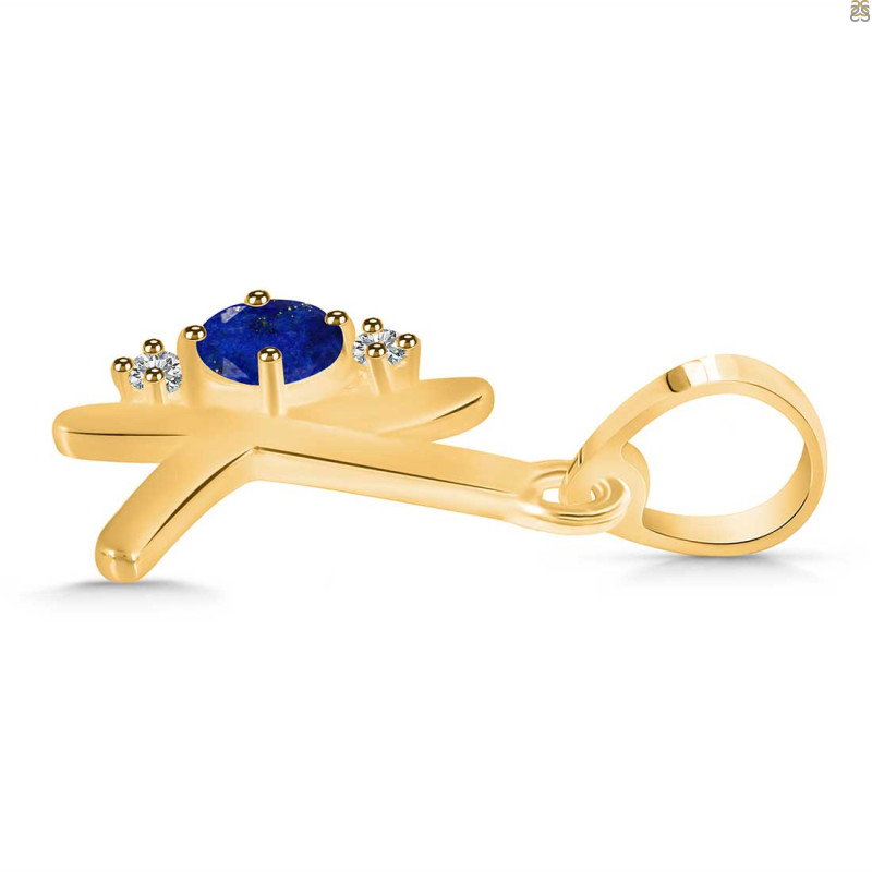 Lapis & White Topaz Alphabet K Pendant LLP-RDA-11.