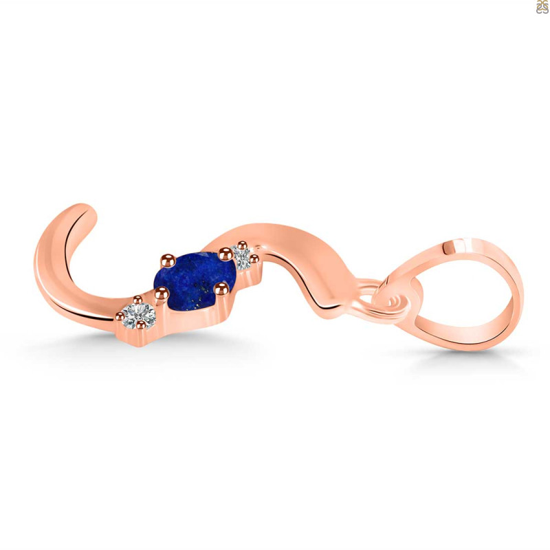 Lapis & White Topaz Alphabet S Pendant LLP-RDA-19.