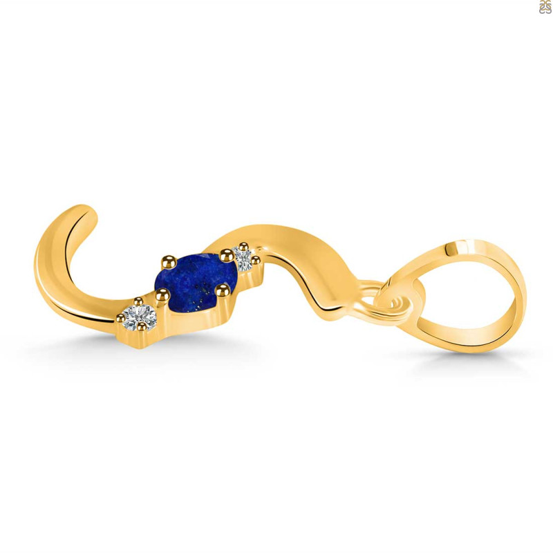 Lapis & White Topaz Alphabet S Pendant LLP-RDA-19.