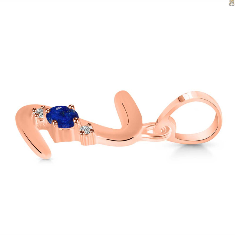 Lapis & White Topaz Alphabet Z Pendant LLP-RDA-26.
