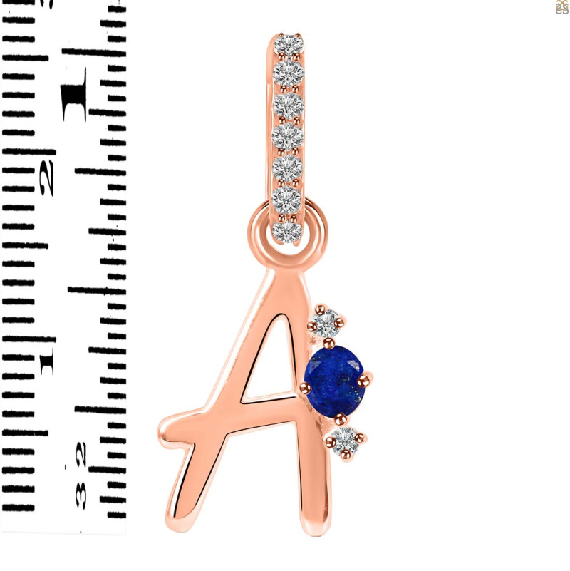 Lapis & White Topaz Alphabet A Pendant LLP-RDA-27.