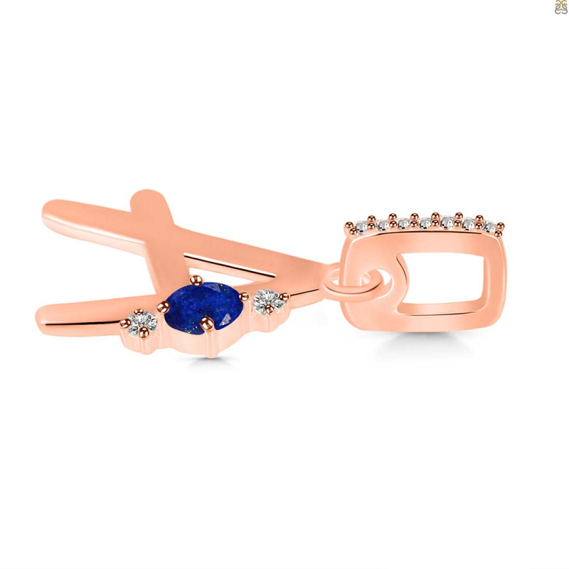 Lapis & White Topaz Alphabet A Pendant LLP-RDA-27.