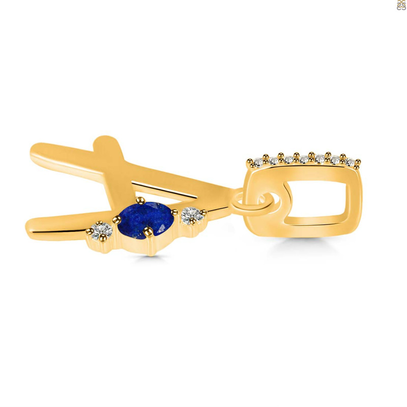 Lapis & White Topaz Alphabet A Pendant LLP-RDA-27.