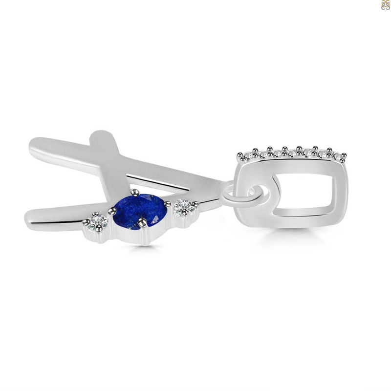 Lapis & White Topaz Alphabet A Pendant