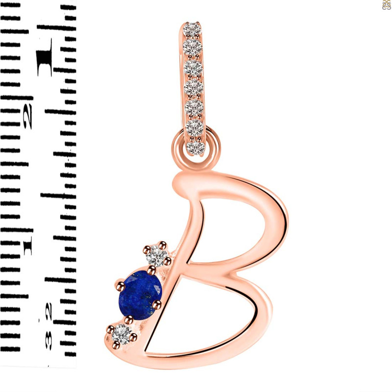 Lapis & White Topaz Alphabet B Pendant LLP-RDA-28.