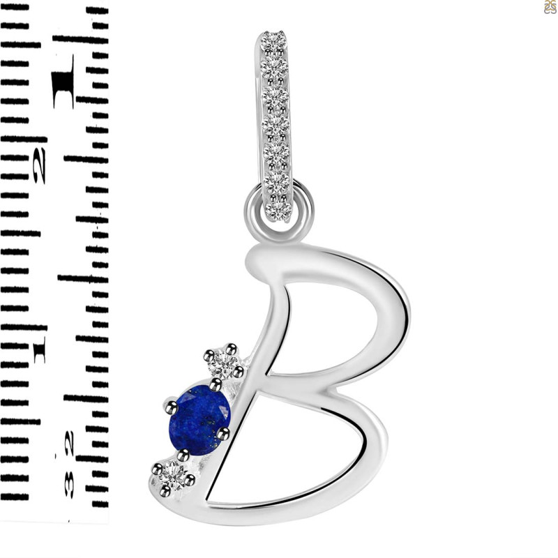 Lapis & White Topaz Alphabet B Pendant LLP-RDA-28.