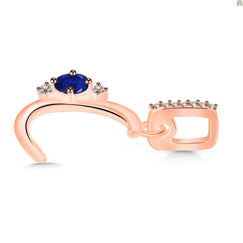 Lapis & White Topaz Alphabet C Pendant LLP-RDA-29.