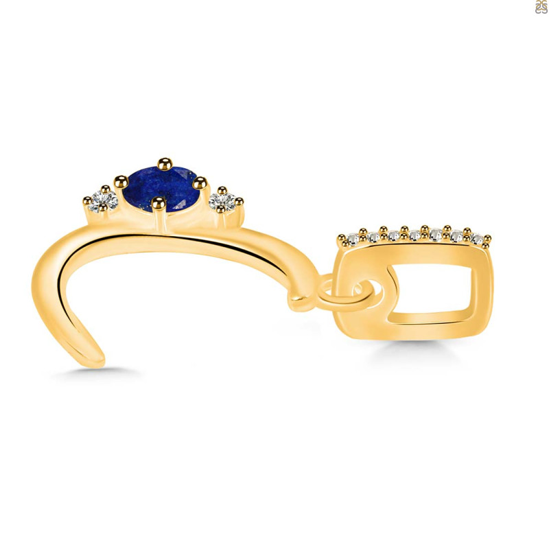 Lapis & White Topaz Alphabet C Pendant LLP-RDA-29.