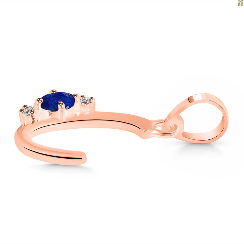 Lapis & White Topaz Alphabet C Pendant LLP-RDA-3.