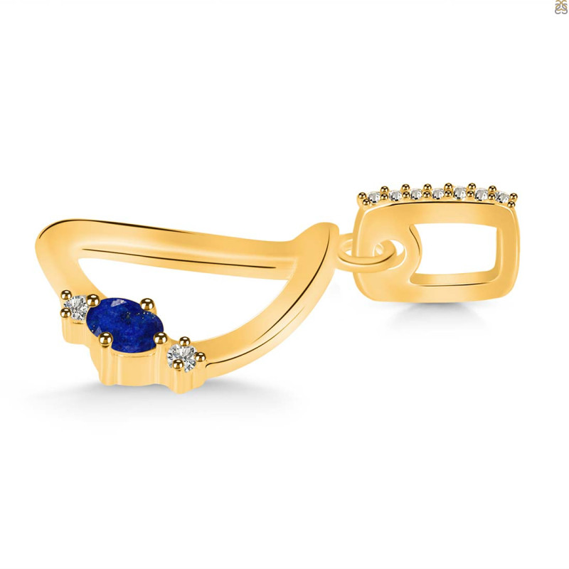 Lapis & White Topaz Alphabet D Pendant LLP-RDA-30.