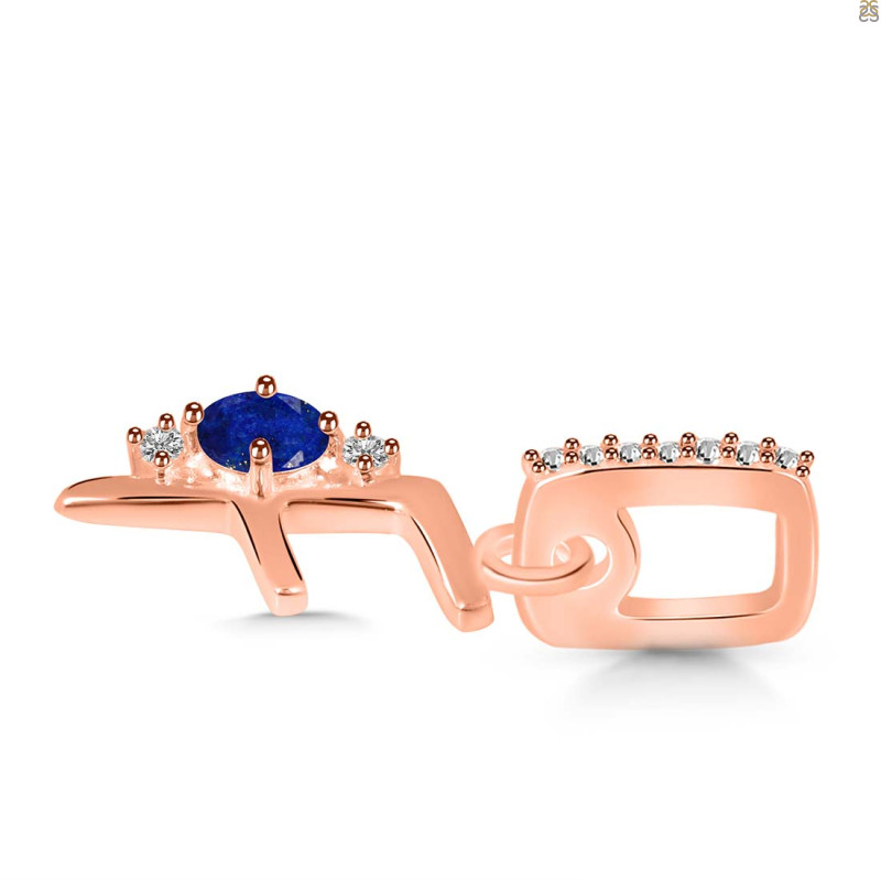 Lapis & White Topaz Alphabet F Pendant LLP-RDA-32.