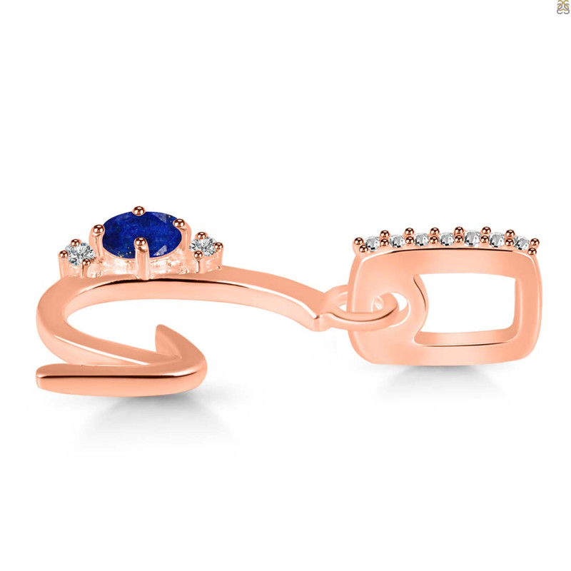 Lapis & White Topaz Alphabet G Pendant LLP-RDA-33.