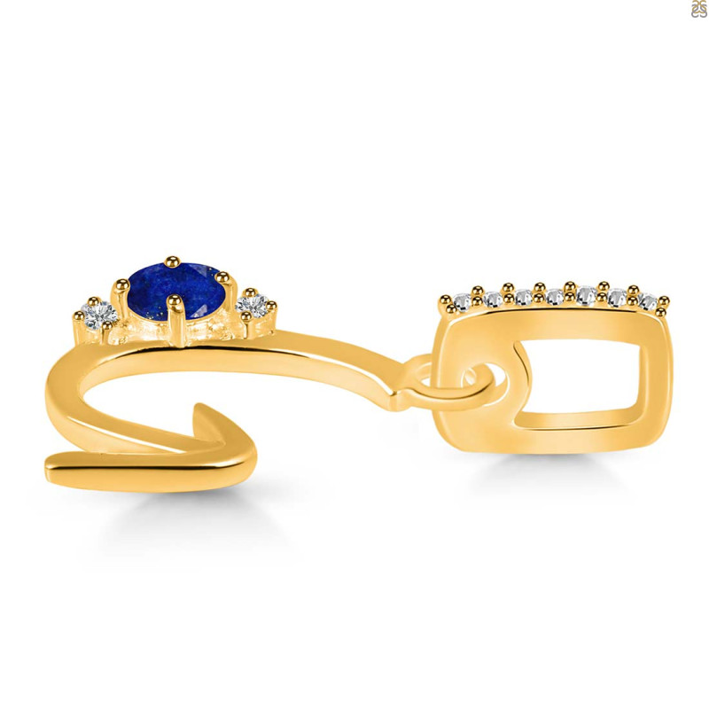 Lapis & White Topaz Alphabet G Pendant LLP-RDA-33.