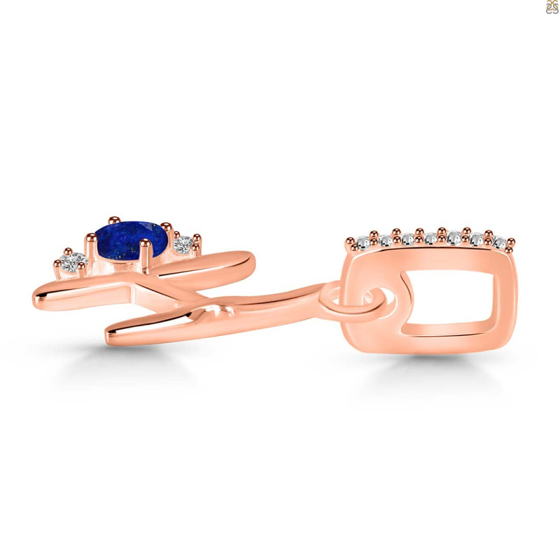 Lapis & White Topaz Alphabet H Pendant LLP-RDA-34.