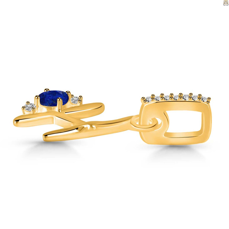 Lapis & White Topaz Alphabet H Pendant LLP-RDA-34.