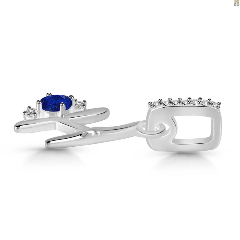 Lapis & White Topaz Alphabet H Pendant LLP-RDA-34.