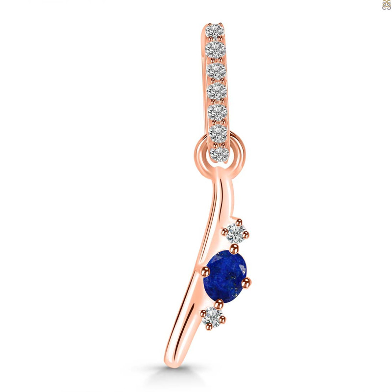 Lapis & White Topaz Alphabet I Pendant LLP-RDA-35.