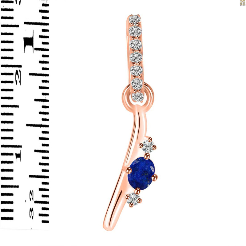 Lapis & White Topaz Alphabet I Pendant LLP-RDA-35.