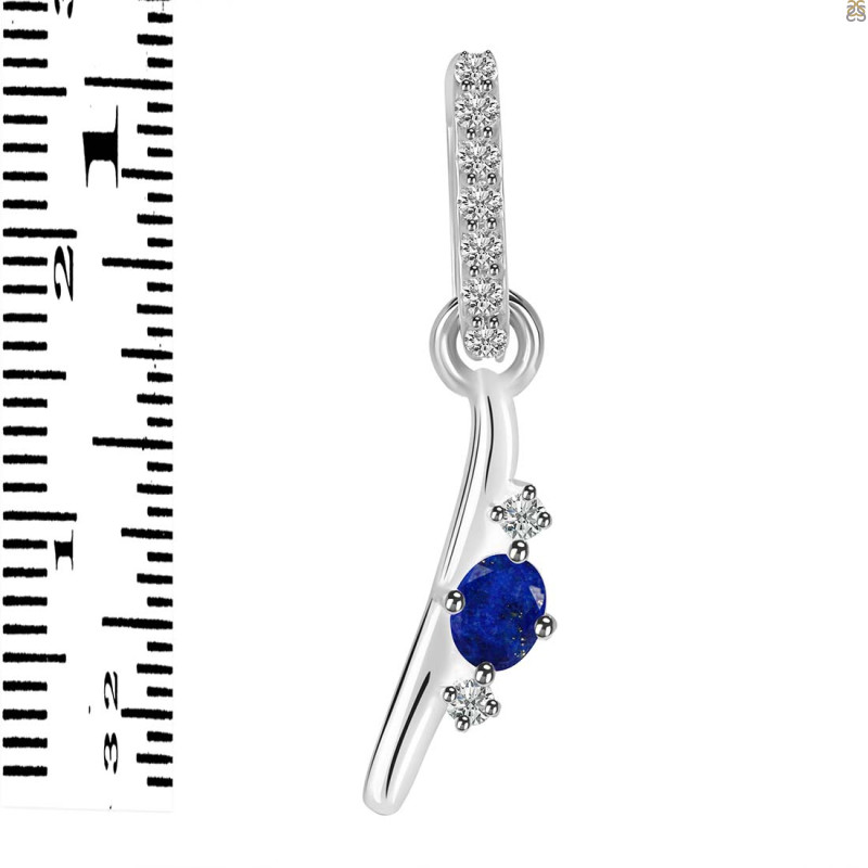 Lapis & White Topaz Alphabet I Pendant LLP-RDA-35.
